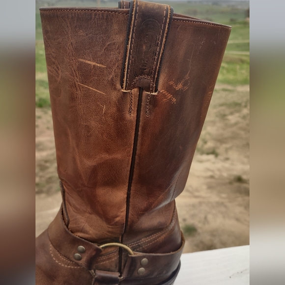 BROWN LEATHER BOULET HARNESS MOTORCYCLE BOOTS WOMENS 9.5 MENS 8.5 - Picture 8 of 15